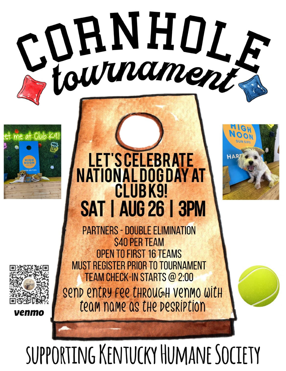 Club K9 National Dog Day Corn Hole Tourney