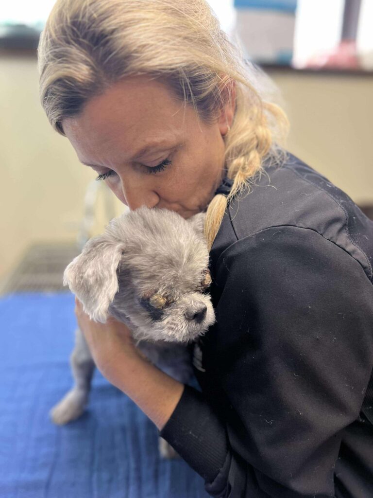 Dr. Bewley holding Harold.